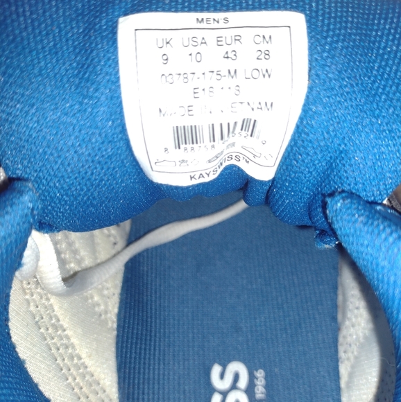 NWOT Men's Limited Edition K-Swiss White & Blue Shoes. Size 9 - Picture 6 of 6